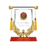 公安警察水晶警徽摆件 警徽纪念奖杯 警察纪念品公安部警用礼品